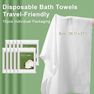 NIP Ultra Soft Disposable Bath /Shower Towels, 55"x27.5" (10 pack)